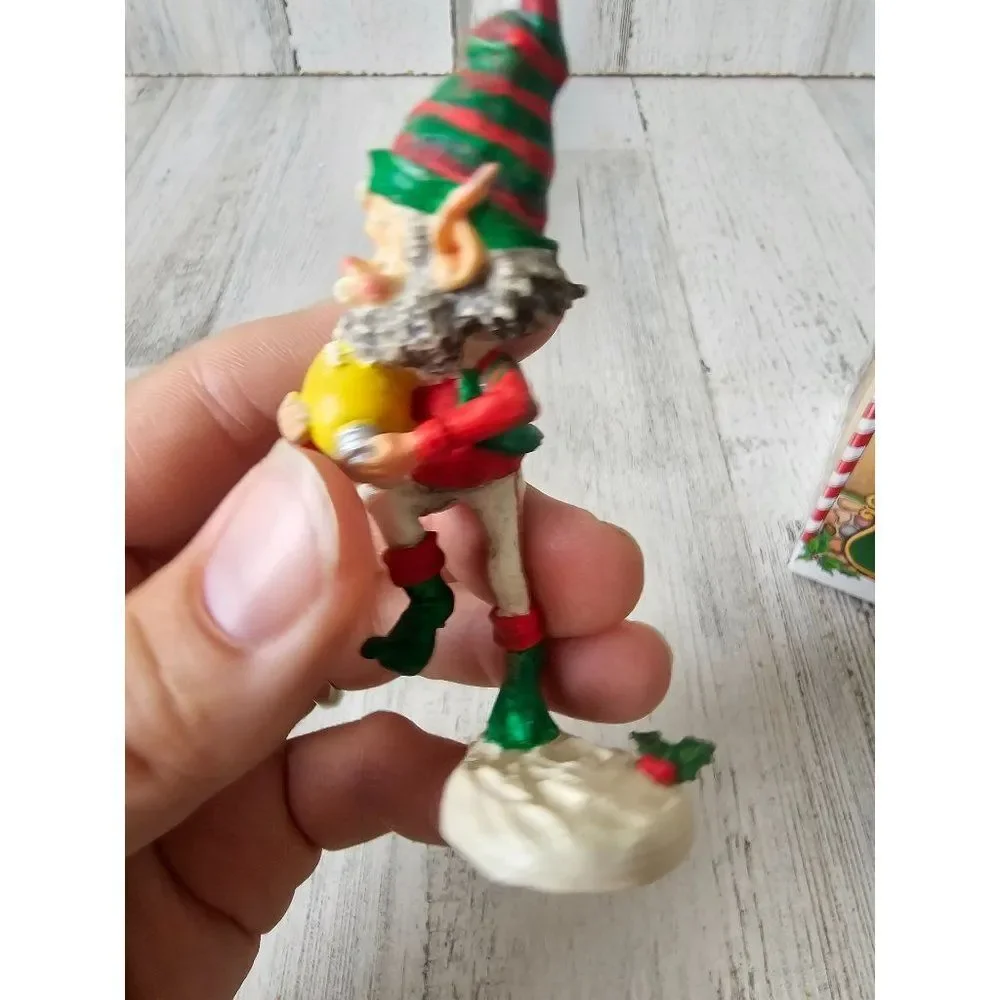 Enesco nimble AS IS football player Sandi zimnicki North Pole village elf vintag